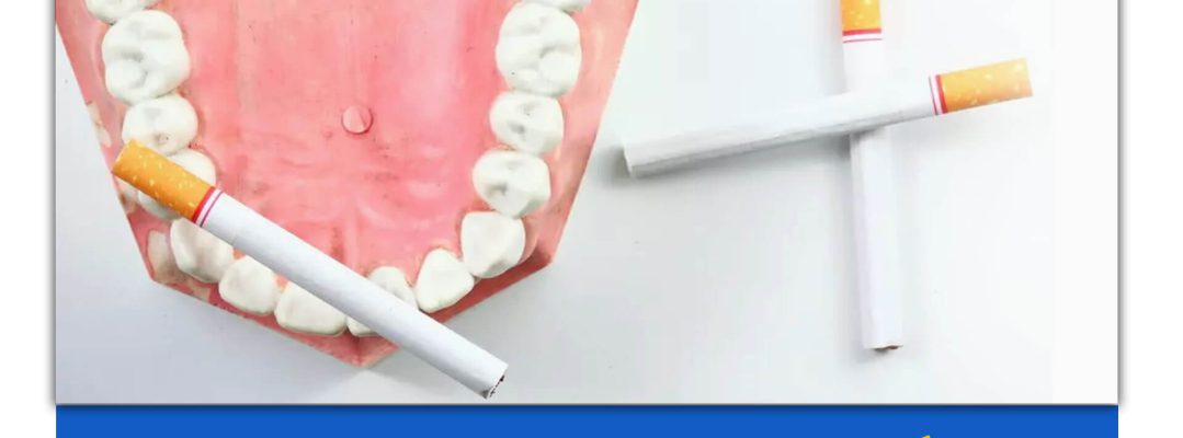 عکس ماکت دندان در کنار چند سیگار