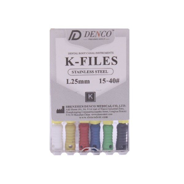 یک بسته حاوی 6 عدد K فایل طول 25 میلی متر برند دنکو از سایز 15-40