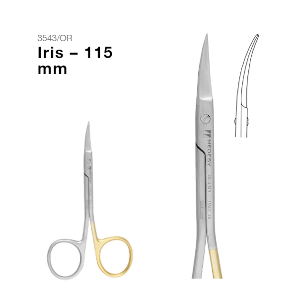 قیچی جراحیScissor Iris مدسی سر کج اندازه 115mm