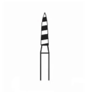 فرز مارپیچ زرد (سوپرفاین) مدل شعله شمعی بلند فرم 248 - Dental Carbide Burs 504